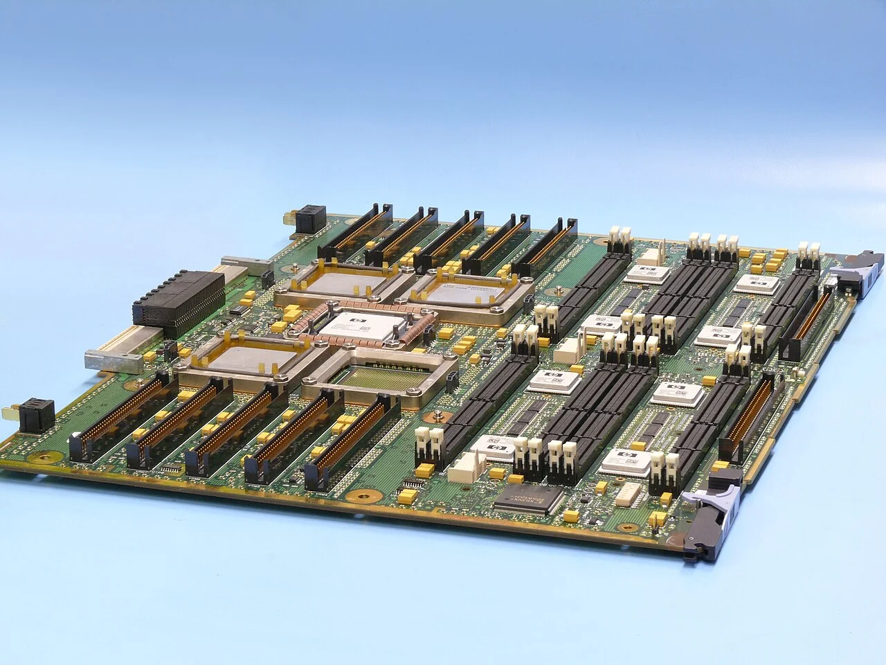 Circuits and connections on a computer board