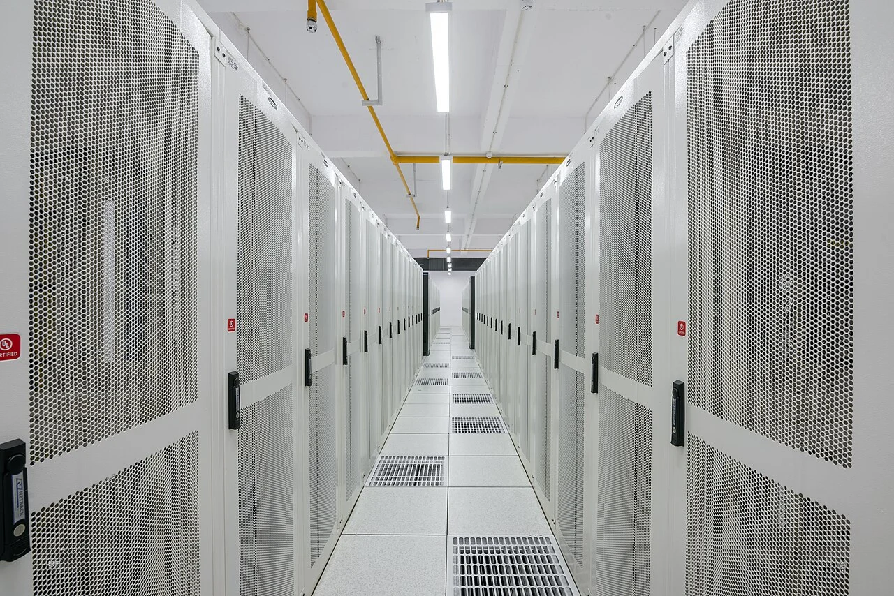 Aisle between cabinets in a data centre