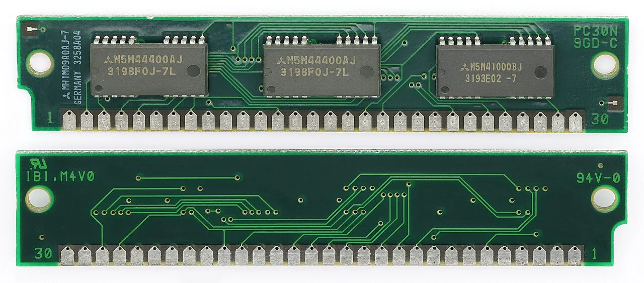 Computer components and equipment in an illustrative photograph