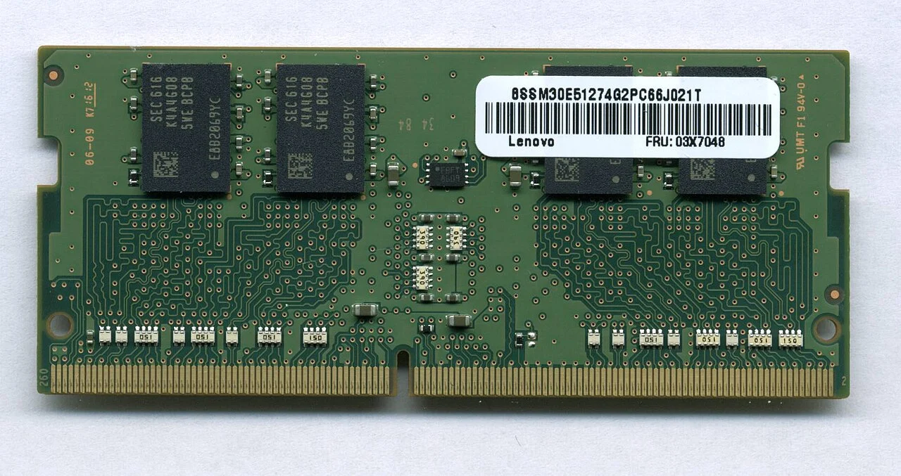 Computer components and equipment in an illustrative photograph