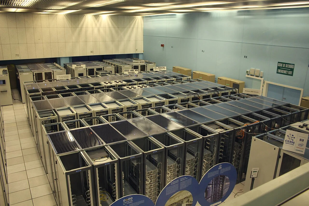 Overview of rack rows and cable trays