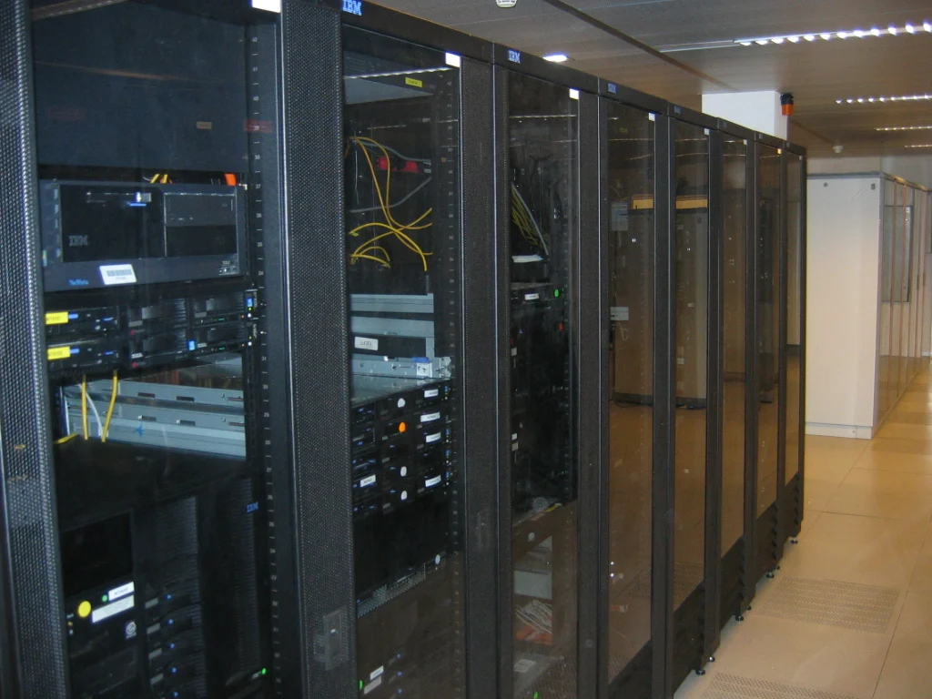 Cabinets containing computing equipment and connections