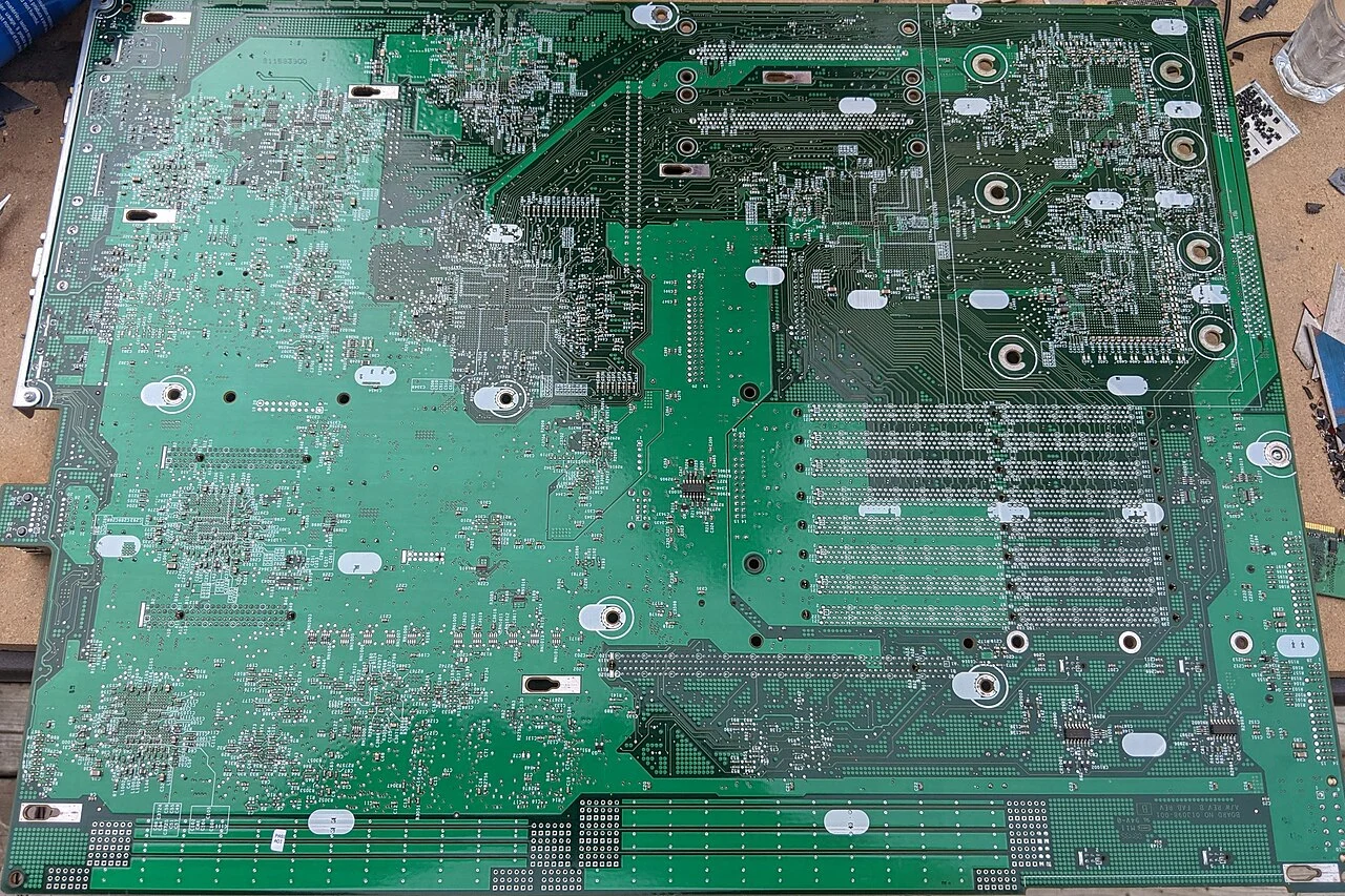 Circuits and connections on a computer board
