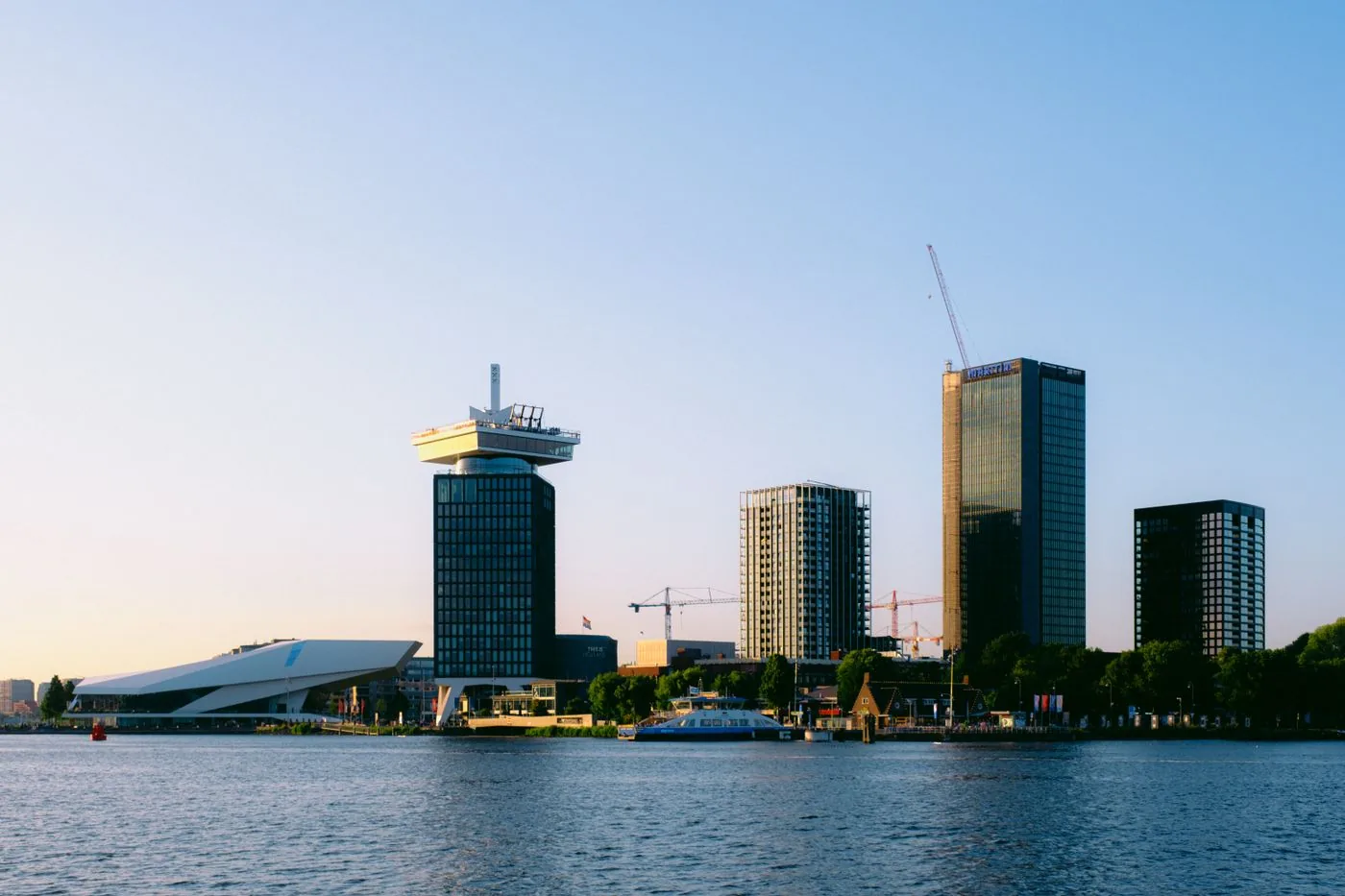 Amsterdam waterfront skyline in the Netherlands